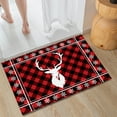 thumbnail image 4 of PRETXORVE Christmas Decorations, Christmas Decor, Christmas Plaid Series Crystal Velvet Material Antler Christmas Floor Mat Bathroom Bathroom Not Slide Mat Christmas Decoration Christmas Gift, 4 of 6