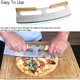 thumbnail image 3 of Cortador de pizza, cuchillo de pizza de acero inoxidable de 35 cm con mango de madera, cortador de pizza profesional con mango de madera maciza -, 3 of 5