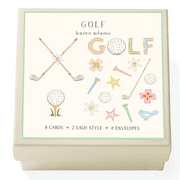 Karen Adams "Golf 25" Gift Enclosure Box of 8 Assorted Cards with Vellum Envelopes