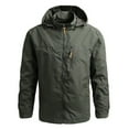 thumbnail image 1 of Men's Jacket Hooded Water Resistant Camping Jackets Male Work Wear Clothes，Size M-3XL, 1 of 9