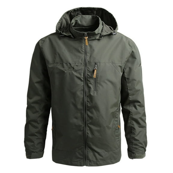 Men's Jacket Hooded Water Resistant Camping Jackets Male Work Wear Clothes,Size M-3XL