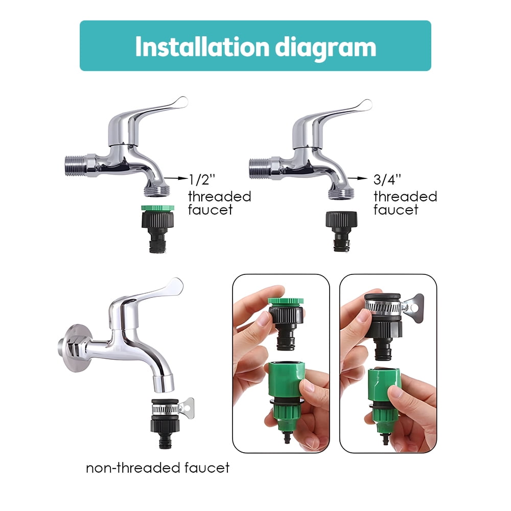 Drip Irrigation System Kit - 49FT Automatic Irrigation System Patio Misting Plant Watering System with 4/7-inch Irrigation Tubing Hose Adjustable Nozzle Emitters Fittings