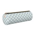 thumbnail image 1 of Easygdp Daisy Plaid Blue para Estuche de Lápices Cilíndrico de Cuero con Cremallera, Organizador de Lápices de Cuero para Escuela, Oficina y Viajes, 1 of 6