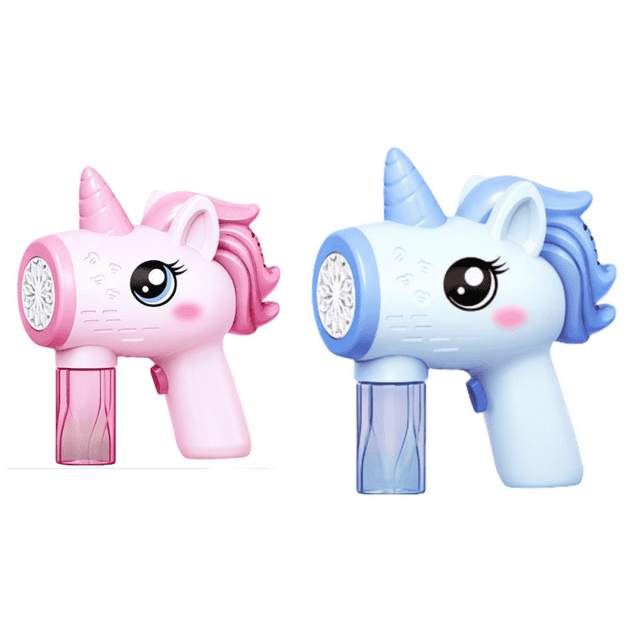 SUTENGDA 2Pcs Bubble Machine Cute Porous Handheld Bubble Gun Bubbles for Kids Electric Colorful Light Plastic Bubble Machine for Kids Combination 10