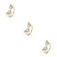 thumbnail image 4 of Transemion Women Ring Crystal Adjustable Open 18K Gold Plated Rings Wedding Girls Jewelry Sparkling Rhinestone Personalized Gift Type 1 3Set, 4 of 6