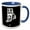 Blue/White, variant on 3drose, Rhode Island Written Inside the State. Black Background., 11oz Magic Transforming Mug