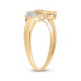thumbnail image 3 of 10kt Yellow Gold Womens Round Diamond Double Heart Ring 1/12 Cttw, 3 of 4
