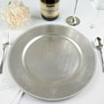 thumbnail image 1 of 24 Silver 13" Crystal Beaded Acrylic Wooden Textured Round Charger Plates, 1 of 5
