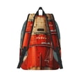 thumbnail image 2 of Picia Rusty Rocket Launch Printed Canvas Daypack - Stylish and Durable Vintage Compact Backpack - Class, Work, Travel, or Laptop Bookbag,Organized Compartments-Small, 2 of 6