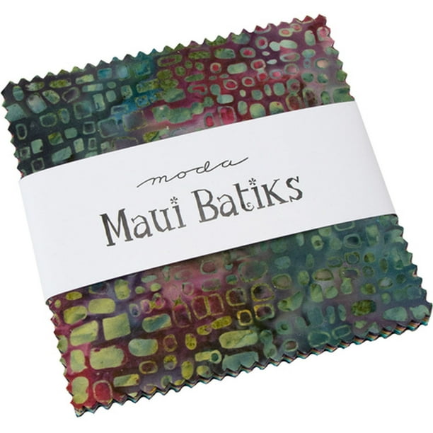 Maui Batiks Moda Charm Pack ; 42 5" Precut Fabric Quilt Squares