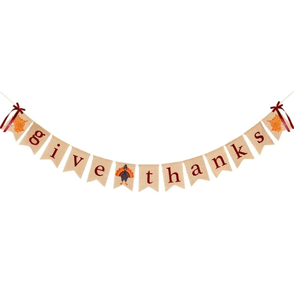 Raindrops Thanksgiving Pennant Linen Swallowtail Shape Event Organizers 1Set 7.07x5.11in