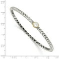 thumbnail image 3 of 14k/Silver Two-Tone Bracelet Bangle Women's Pearl 6 mm in Shey Couture Sterling Silver with 14K Accent FW Cultured Hinged, 3 of 4
