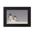 thumbnail image 1 of Festival de Navidad muñeco de nieve copo de nieve Marco de Fotos de escritorio imagen Arte Negro Pintura 5x7 pulgadas, 1 of 4