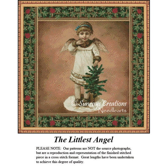 Vintage Cross Stitch Patterns | The Littlest Angel (Pattern Only, You Provide The Floss and Fabric)