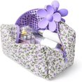 thumbnail image 1 of Bolsa de maquillaje de estilo japonés y coreano, bolsa de maquillaje floral de gran capacidad, bolsa de maquillaje portátil floral pequeña, bolsa de lavado, 1 of 5