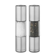 Cole & Mason Oslo Precision + Adjustable Salt & Pepper Mill Set, Silver/Clear Top