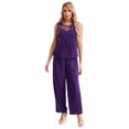 thumbnail image 2 of TSSOE Women's 3 Pieces Dress Suit Chiffon Plus Size Mother of The Bride Pants Suit Wedding Guest Purple L, 2 of 6