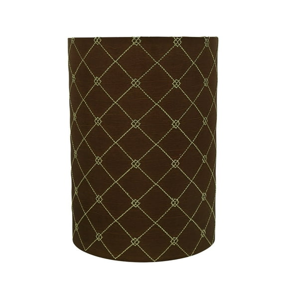 Aspen Creative 31265 Transitional Drum (Cylinder) Shaped Spider Construction Lamp Shade in Brown, 8" wide (8" x 8" x 11")