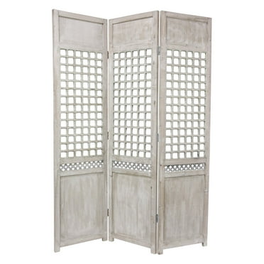 Oriental Furniture 6 ft. Tall Open Lattice Room Divider - 3 Panel