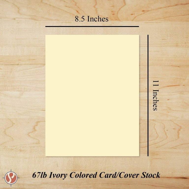 Ivory Pastel Color Card Stock Paper, 67lb Cover Medium Weight Cardstock,  for Arts & Crafts, Coloring, Announcements, Stationary Printing at School