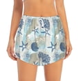 thumbnail image 4 of Lsque Algae Corals and Seashells Printed Women's Running Shorts with Liner Pockets,Elastic Quick Dry Workout Athletic Gym Yoga Shorts,Womens High Waist Shorts-Small, 4 of 9
