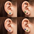 thumbnail image 5 of A Set Of 12 Color Zircon Earrings Solid Color Earrings 3-8Mm Titanium Steel Earrings-7Mm, 5 of 5