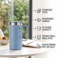 thumbnail image 2 of Ozark Trail 22oz Ceramic Lined Stainless Steel Insulated Coffee Mug with Magnetic Tritan Transparent Slider Lid, Blue, 2 of 10