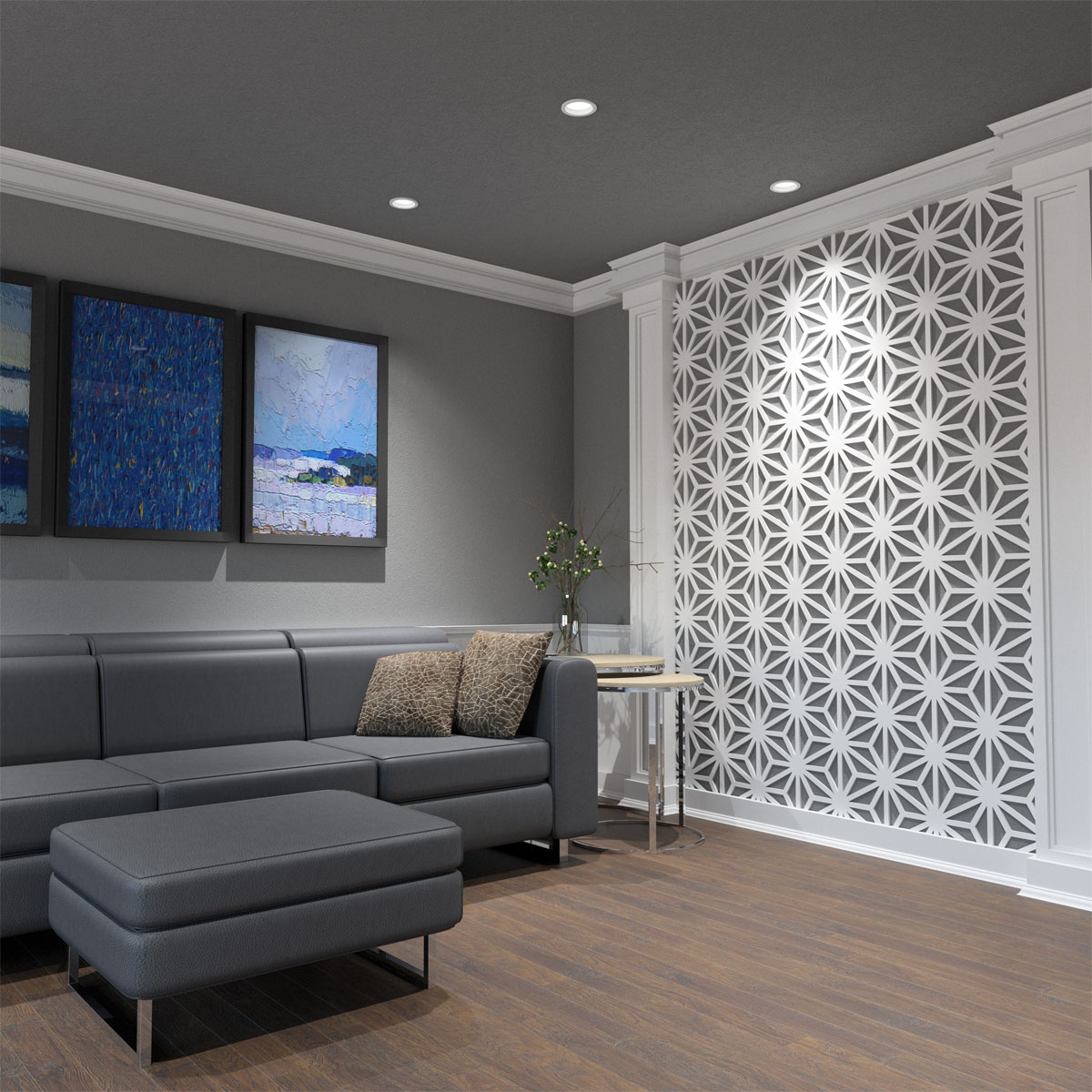Medium Hampton Decorative Fretwork Wall Panels in Architectural Grade PVC