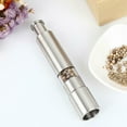 thumbnail image 3 of Salt and Pepper Grinder Stainless Steel Push Button Silver for Cooking Spice Thumb Push Pepper Mill Portable Grinder, 3 of 9