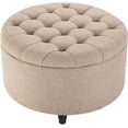 thumbnail image 4 of Wovenbyrd Classic Button Tufted Storage Ottoman Footstool with Lift Off Lid, Boucle Performance Fabric, 4 of 18