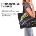 thumbnail image 2 of Balery Colorful Dragon Head Profile Bolsa Tote Estilo Estético con Cremalleras, Bolsa de Hombro, Bolsa de Compras Grande y Plegable, 2 of 8