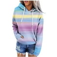 thumbnail image 2 of Cutuoiiu Women's Long Sleeve Hoodies Fashionable Printed Loose Pockets Tops Gifts, 2 of 5