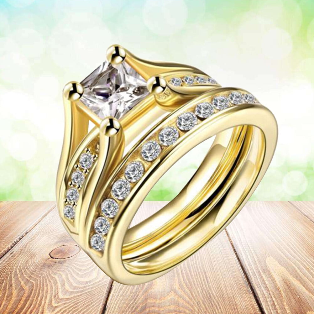 Wedding Rings sets for Men and women High Quality Hammered Western Dubai  24k Gold Plated Titanium jewelry Lovers Couples Ring - AliExpress