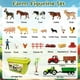 thumbnail image 4 of Juego de animales de granja de juguete BOLZRA con 2 tractores, camión y caja de almacenamiento, 4 of 7