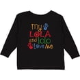 thumbnail image 3 of Inktastic My Lola and Lolo Love Me Grandchild Boys or Girls Long Sleeve Toddler T-Shirt, 3 of 5