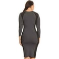 thumbnail image 4 of Lady's Color Block Contrast Midi Dress, Charcoal/Black, XL, 4 of 4