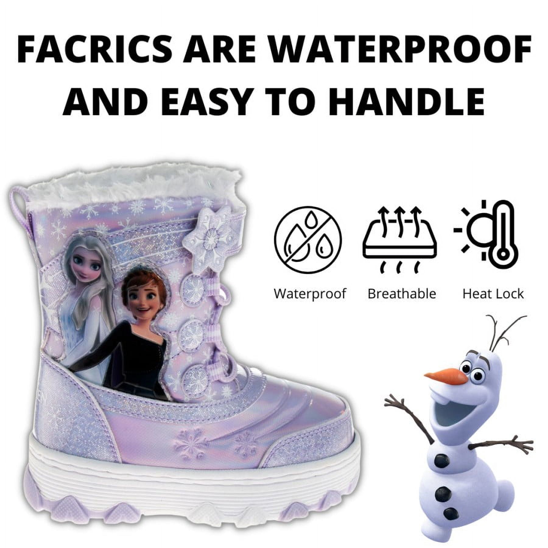 Disney Girls’ Frozen Boots – Elsa and Anna Fur Trim Snow Boots (Toddler/Little Kid) color: Purple size: 11
