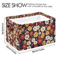 thumbnail image 4 of Yayeee Canvas Storage Basket with Handles for Shelves Fabric Bins Closet Organizer, Red Floral, 4 of 8