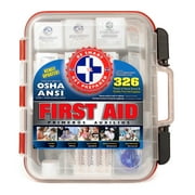 Be Smart Get Prepared Impact-Resistant Multi-Compartment Organizer Case First Aid Kit, 326 Items