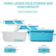 thumbnail image 2 of YOPTOP 12 in Three-Layer Multipurpose Storage Box Organizer Folding Tool Box Art & Crafts Case Sewing Supplies,Blue, 2 of 5