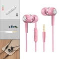 thumbnail image 4 of S12 Auriculares intrauditivos estéreo planos de 3,5 mm con micrófono Auriculares manos con graves Auriculares con cable para teléfonos Tableta Rosado, 4 of 8