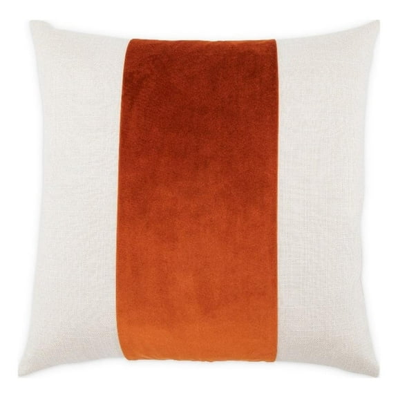 MICHAEL AMINI Caleb 21x21" Square Velvet Accent Pillow in Paprika/White Set of 2