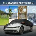 thumbnail image 2 of Unique Bargains Car Cover 210D-PU Oxford Outdoor Full Car Cover All Weather Waterproof Windproof Sun Protection with Driver Door Zipper Black for Kia EV6, 2 of 7