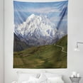 thumbnail image 1 of Alaska Tapestry, McKinley Mountain in Denali National Park in Alaska Scenic Landscape, Fabric Wall Hanging Decor for Bedroom Living Room Dorm, 5 Sizes, Fern Green Sky Blue, by Ambesonne, 1 of 1