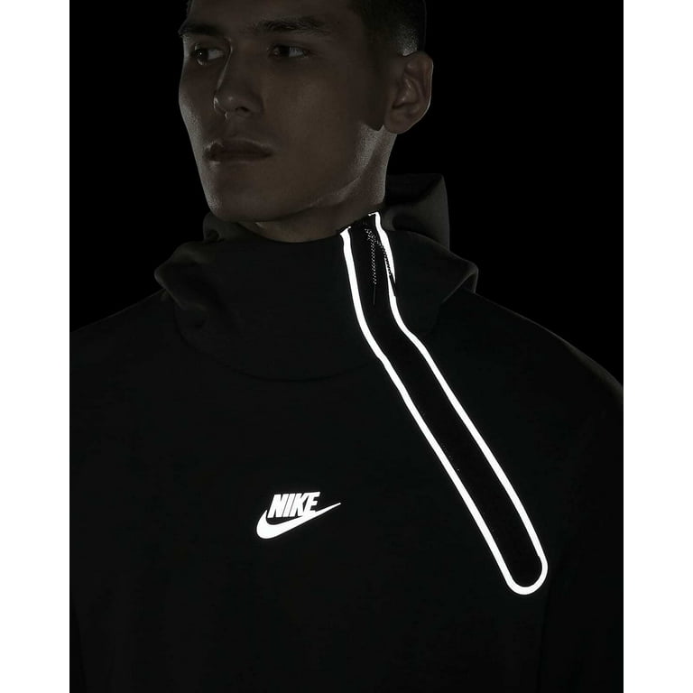 Nike NSW Tech Fleece Asymmetric Half Zip Green Pullover Hoodie Size M