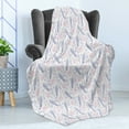 thumbnail image 4 of Vintage Rose Soft Flannel Fleece Throw Blanket, Repeating Rosebuds and Lavenders Pattern on Plain Background, Cozy Plush for Indoor and Outdoor Use, 70" x 90", Pale Pink Pale Ceil Blue, by Ambesonne, 4 of 5