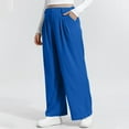 thumbnail image 5 of Loopsun Womens Casual Pants, Pants for Women, Womens Solid High Waist Casual Loose Wide Leg Long Pants Blue L, 5 of 5