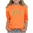 thumbnail image 2 of YUNAFFT T-shirt Décontracté Garçons & Filles Imprimé Créatif de Festival Manches 3/4 Col Rond Design Orange, 2 of 6