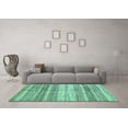 thumbnail image 3 of Ahgly Company Indoor Round Abstract Turquoise Blue Modern Area Rugs, 8' Round, 3 of 4