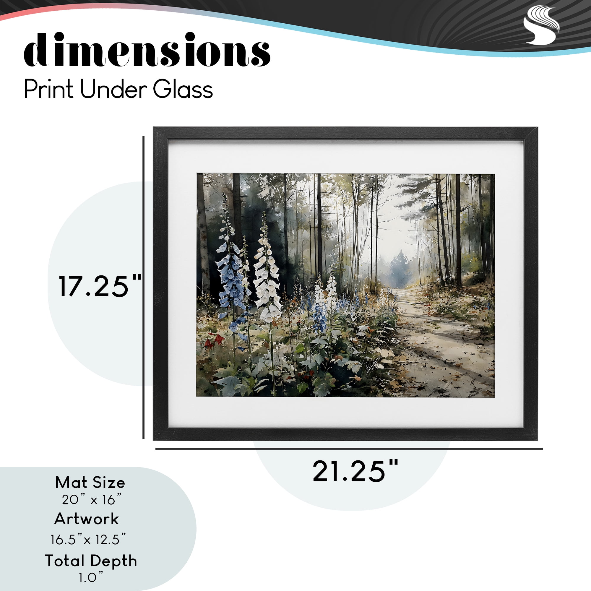 Stupell Industries Foxglove Path Sunlit Woods Black Framed Print Under Glass, design by Franklyn Gregory